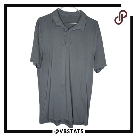 Lululemon Mens Short Sleeve Performance Golf Polo Shirt Gray Size Large - Picture 1 of 7